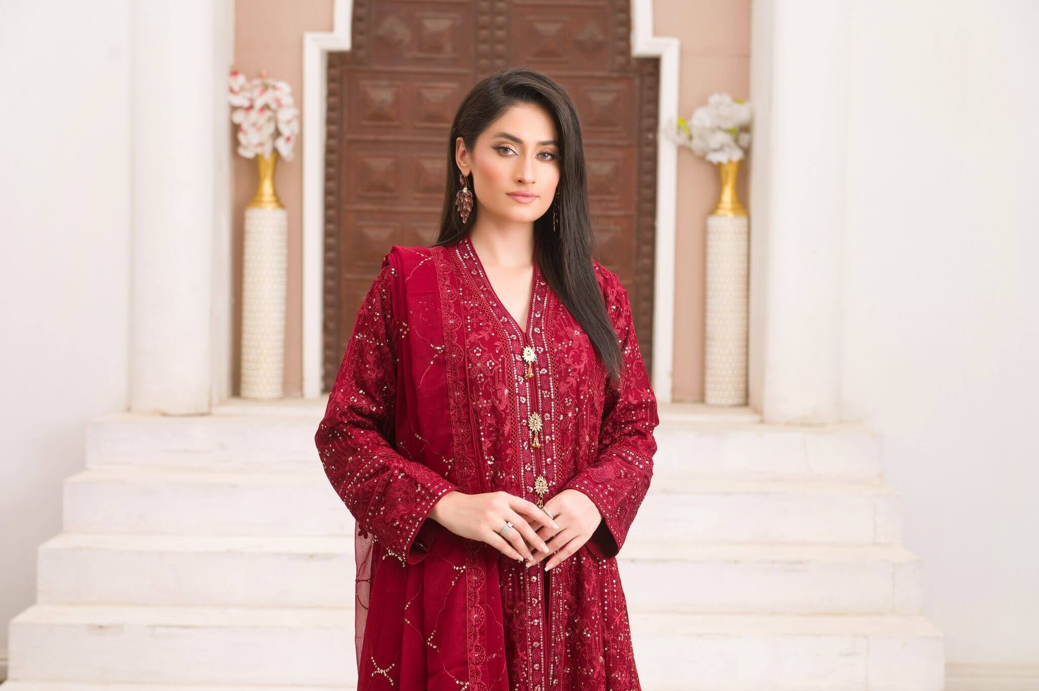 Pakistani Formal Dresses | Embroidered Maxi | Zarveil